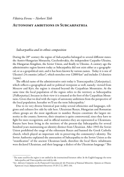 Autonomy ambitions in Subcarpathia