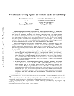 Non-Malleable Coding Against Bit-wise and Split