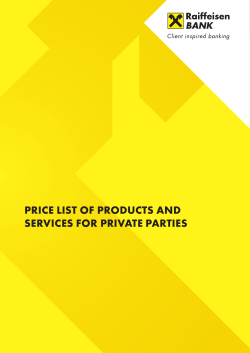 price list of products and services for private parties