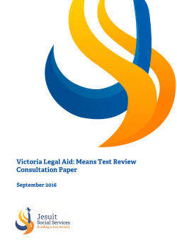 Submission to the Victoria Legal Aid Means Test Review