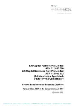 Lift Capital Partners Pty Limited ACN 111 015 500
