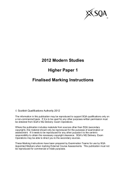 2012 Modern Studies Higher Paper 1 Finalised Marking