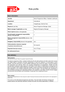 Part 1: JOB PROFILE - Christian Aid