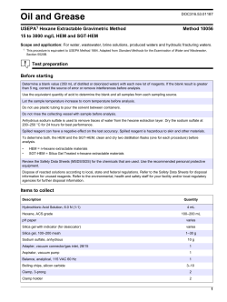 Oil and Grease Hexane Extractable Gravimetric Method 10056