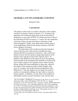 genesis 1-2 in its literary context