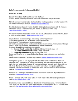 Daily Announcements for January 22, 2014 Today is a "B" day