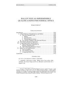 ballot fees as impermissible qualifications for federal office