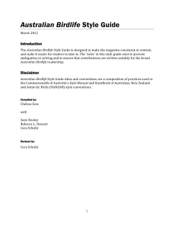 Birds Australia Style Guide Ideas
