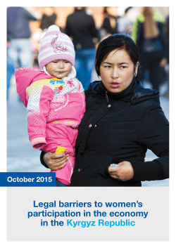 Legal barriers to women`s participation in the economy in