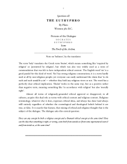 THE EUTHYPHRO