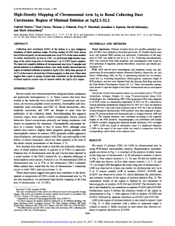 High-Density Mapping of Chromosomal Arm lq in Renal Collecting