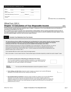 Chapter 13 Calculation of Your Disposable Income