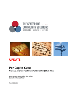 UPDATE Per Capita Cuts: - The Center for Community Solutions
