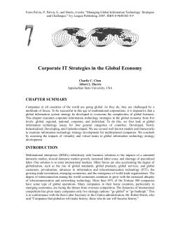 Corporate IT Strategies in the Global Economy