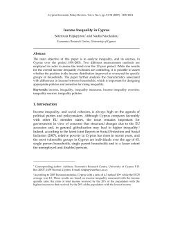 Income Inequality in Cyprus 1. Introduction