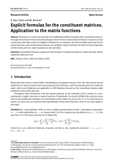 Explicit formulas for the constituent matrices
