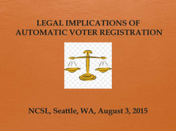 LEGAL IMPLICATIONS OF AUTOMATIC VOTER REGISTRATION