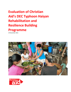 Evaluation of Christian Aid`s DEC Typhoon Haiyan Rehabilitation