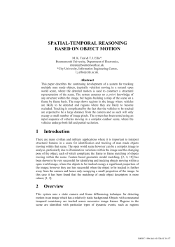 SPATIAL-TEMPORAL REASONING BASED ON OBJECT MOTION 1