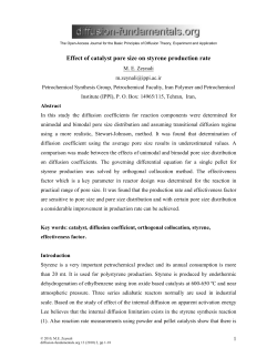 Effect of catalyst pore size on styrene production rate