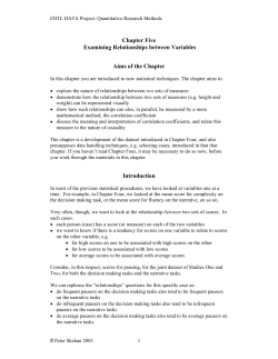 Chapter Five Examining Relationships between Variables Aims of