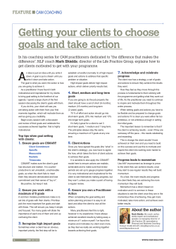 Getting your clients to choose goals and take action