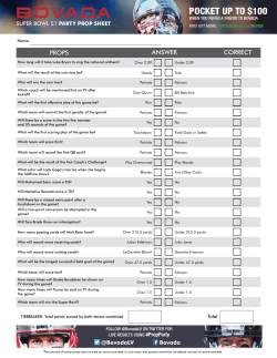 Super Bowl 51 Party Prop Sheet