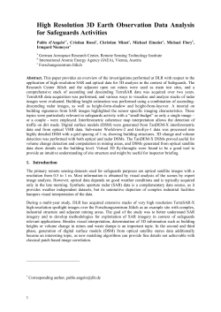 High Resolution 3D Earth Observation Data Analysis for Safeguards