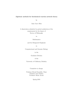 Algebraic methods for biochemical reaction network