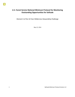 National Minimum Protocol for Monitoring Solitude