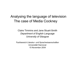 Media Cockney - University of Glasgow