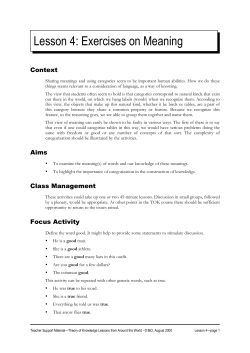 Lesson 4: Exercises on Meaning