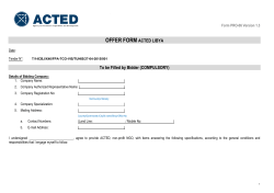 OFFER FORMACTED LIBYA To be Filled by Bidder (COMPULSORY)