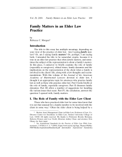 Family Matters in an Elder Law Practice