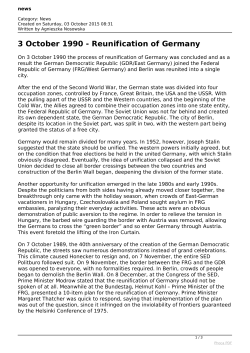 3 October 1990 - Reunification of Germany