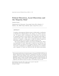 Federal Directives, Local Discretion and the Majority Rule