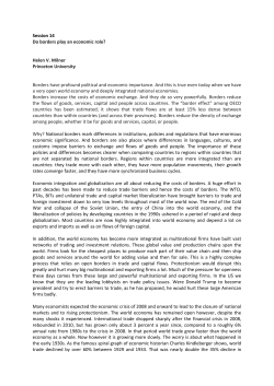 Session 14 Do borders play an economic role? Helen V. Milner