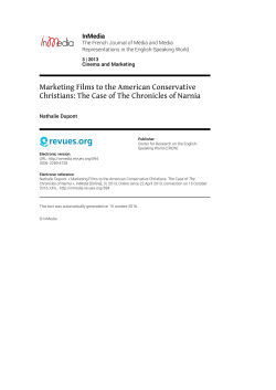 Marketing Films to the American Conservative Christians: The Case