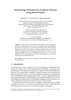 Terminology Extraction for Academic Slovene Using Sketch Engine