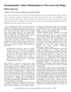 Eucatastrophic: Tales of Redemption in The Lord of the Rings