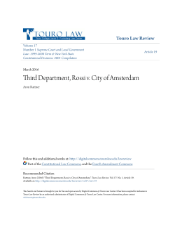 Third Department, Rossi v. City of Amsterdam