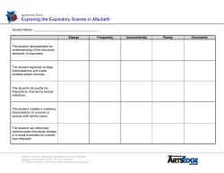 Exploring the Expository Scenes in Macbeth