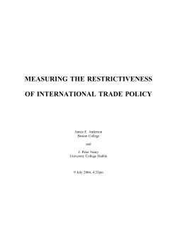 MEASURING THE RESTRICTIVENESS OF INTERNATIONAL