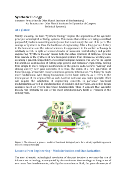 Synthetic Biology - Max-Planck