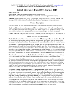 Proposed reading schedule for 19th-Century British Poets