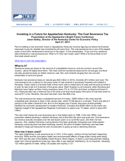 The Coal Severance Tax - Kentucky Center for Economic Policy