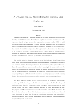 A Dynamic Regional Model of Irrigated Perennial Crop