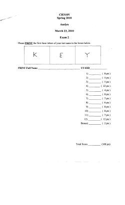 2010 EXAM 2 KEY
