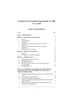 Greenhouse Gas Geological Sequestration Act 2008