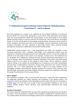 1st Collaborative European Freshwater Science Project for Young